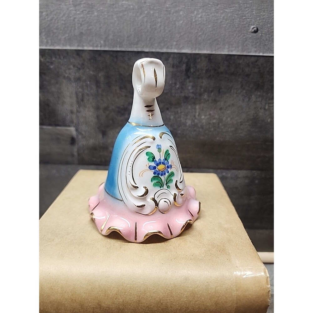 Vintage Italian Hand Painted Floral bell scalloped Numbered